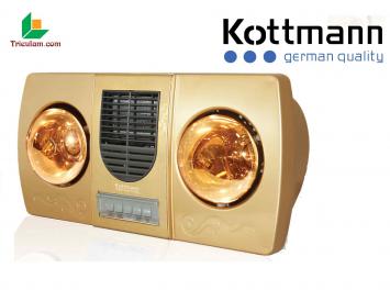 Đèn sưởi nhà tắm Kottmann 2 bóng vàng thổi gió nóng K2BHWG
